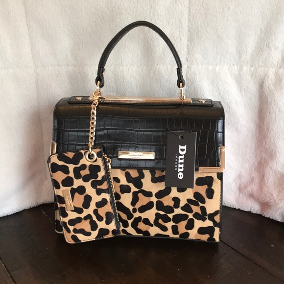 dune leopard print purse